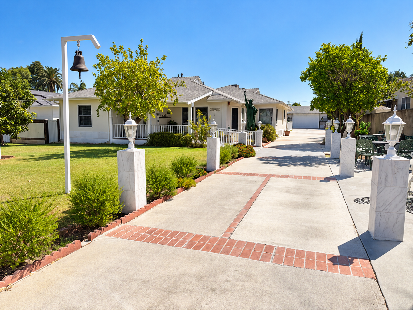 Advanced Home Care Senior Living LLC exterior walkway at 5826 Jumilla Avenue in Woodland Hills